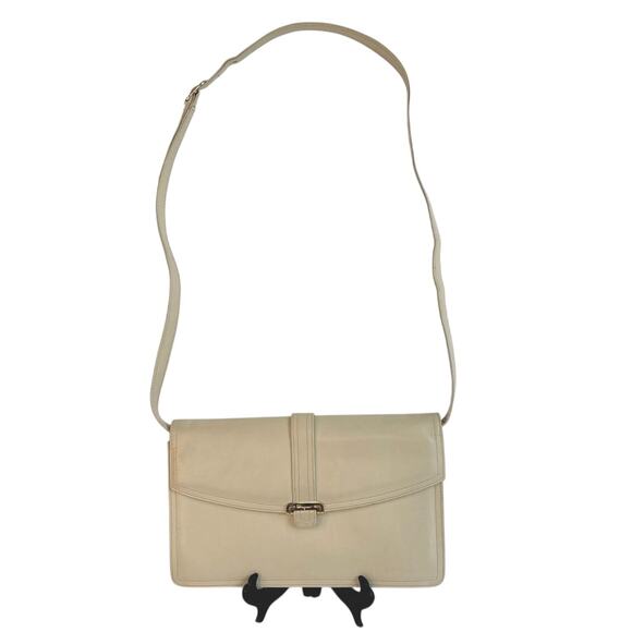 VTG Salvatore Ferragamo Firenze Cream Leather Shoulder Bag - Picture 1 of 12